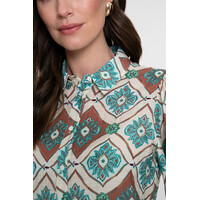 Geisha Blouse Aqua Camel