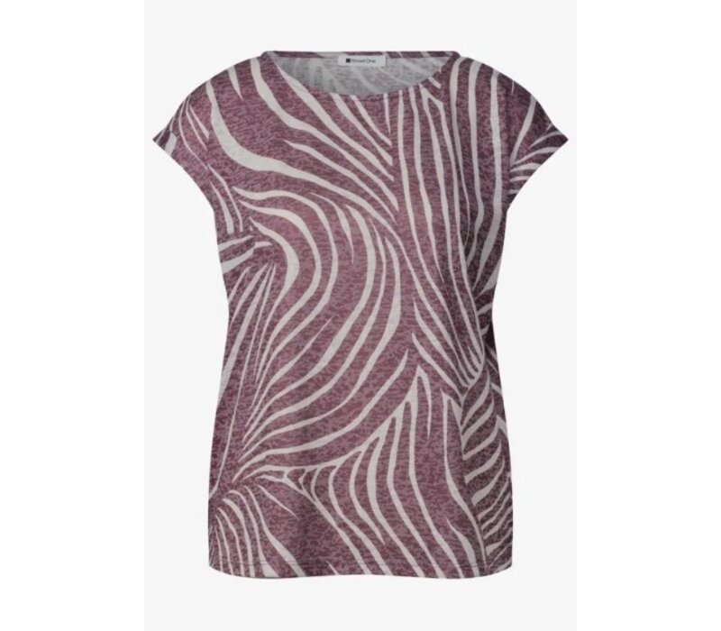 Street One Printed Burn Dessin Shirt Rustic Rouge