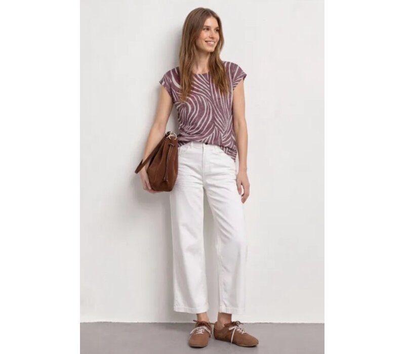 Street One Printed Burn Dessin Shirt Rustic Rouge