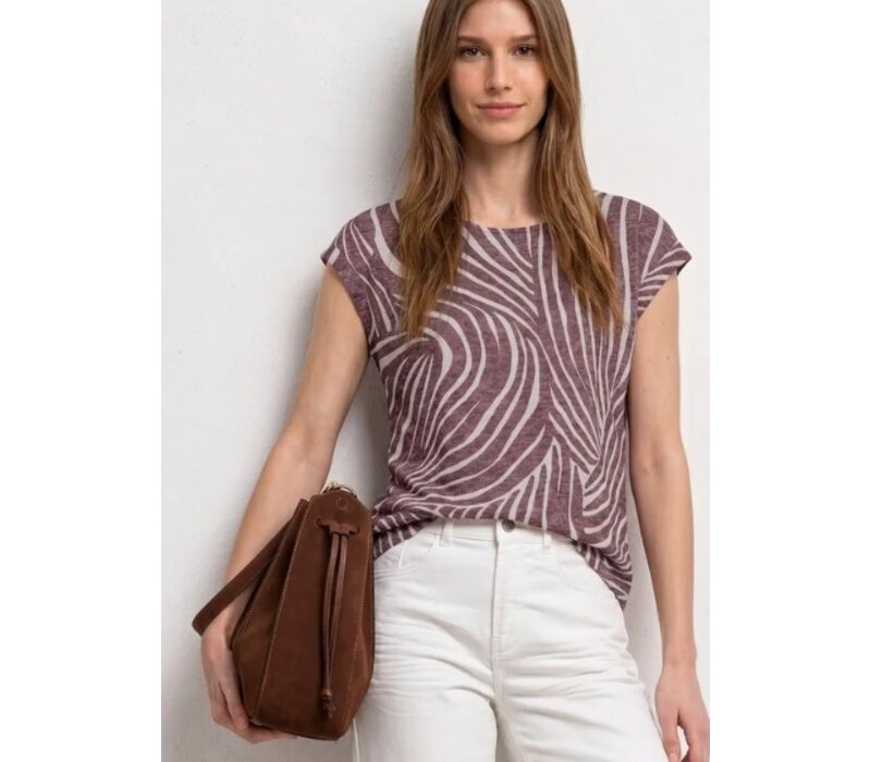 Street One Printed Burn Dessin Shirt Rustic Rouge