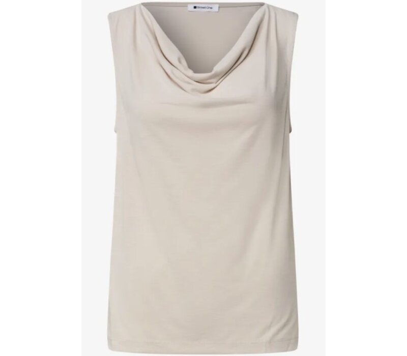 Street One Silk Look Waterfall Top Clay Sand