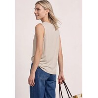 Street One Silk Look Waterfall Top Clay Sand