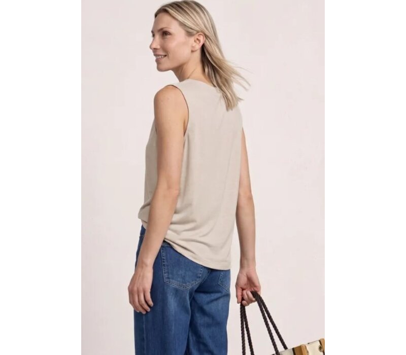 Street One Silk Look Waterfall Top Clay Sand