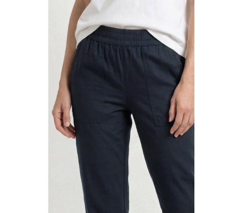 Street One Chino Light Cotton Mid Waist L28 Shadowed Navy