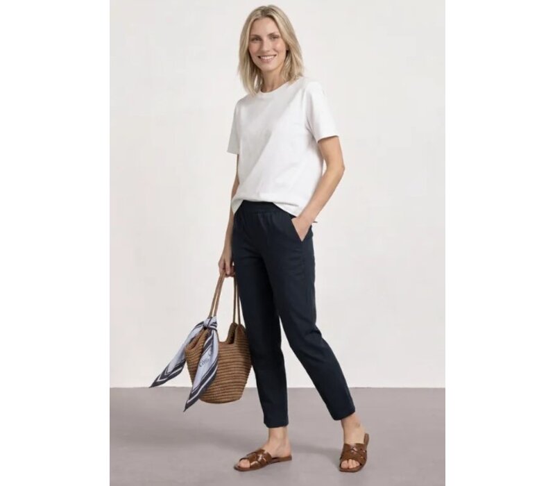 Street One Chino Light Cotton Mid Waist L28 Shadowed Navy