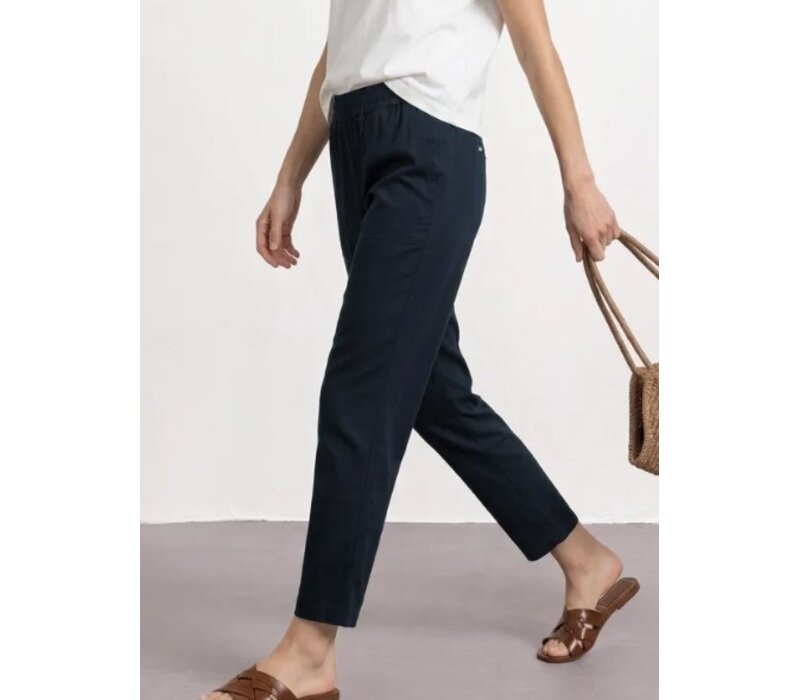 Street One Chino Light Cotton Mid Waist L28 Shadowed Navy