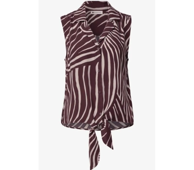 Street One Blousetop with Bowling Collar Rustic Rouge
