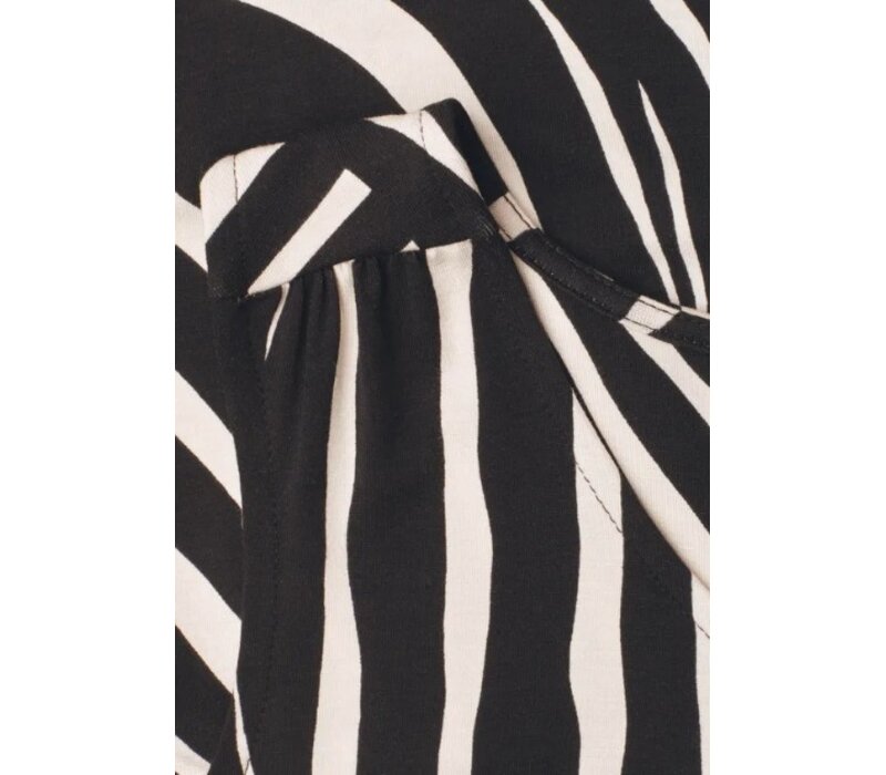 Street One Printed Jersey V-Neck Top Black