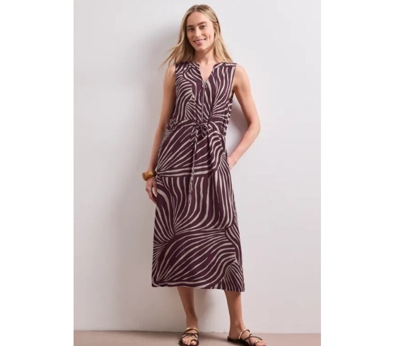 Street One Sleeveless Zip Dress Rustic Rouge