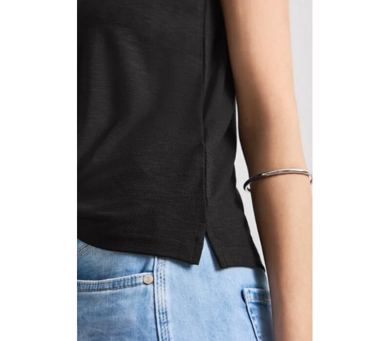 Street One Top with Shoulder Detail Black