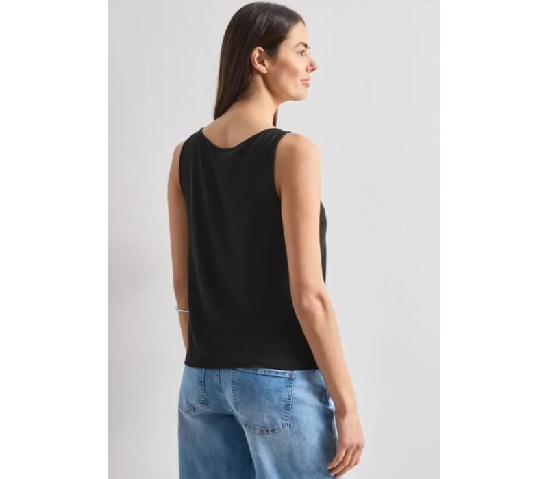 Street One Top with Shoulder Detail Black