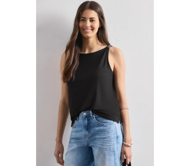 Street One Top with Shoulder Detail Black