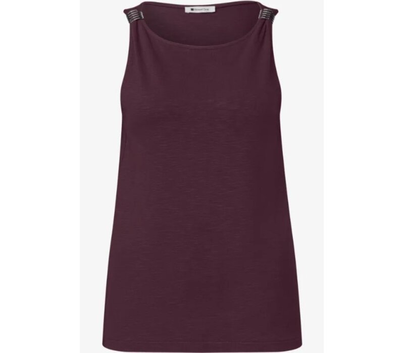 Street One Top with Shoulder Detail Rustic Rouge