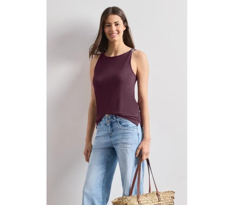 Street One Top with Shoulder Detail Rustic Rouge