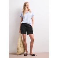 Street One Shorts Crinkle Crash Mid Waist Black