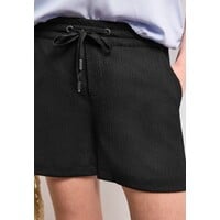 Street One Shorts Crinkle Crash Mid Waist Black