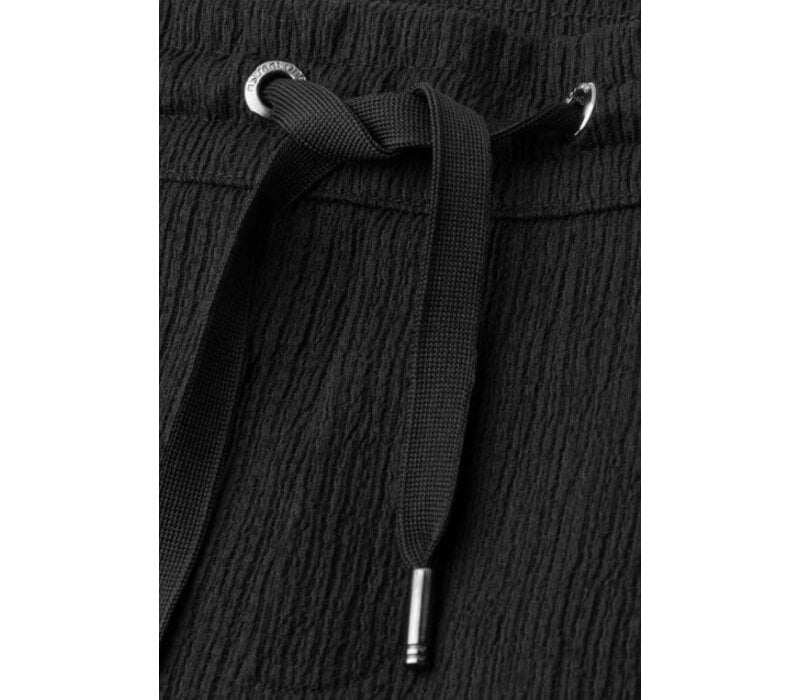 Street One Shorts Crinkle Crash Mid Waist Black