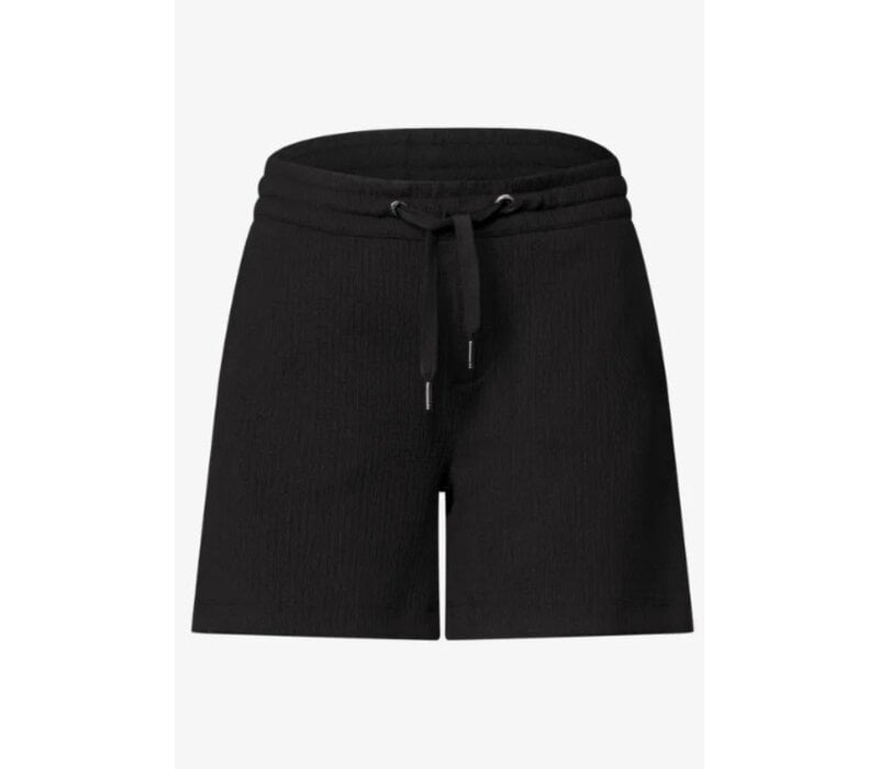 Street One Shorts Crinkle Crash Mid Waist Black