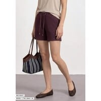 Street One Shorts Crinkle Crash Mid Waist Rustic Rouge