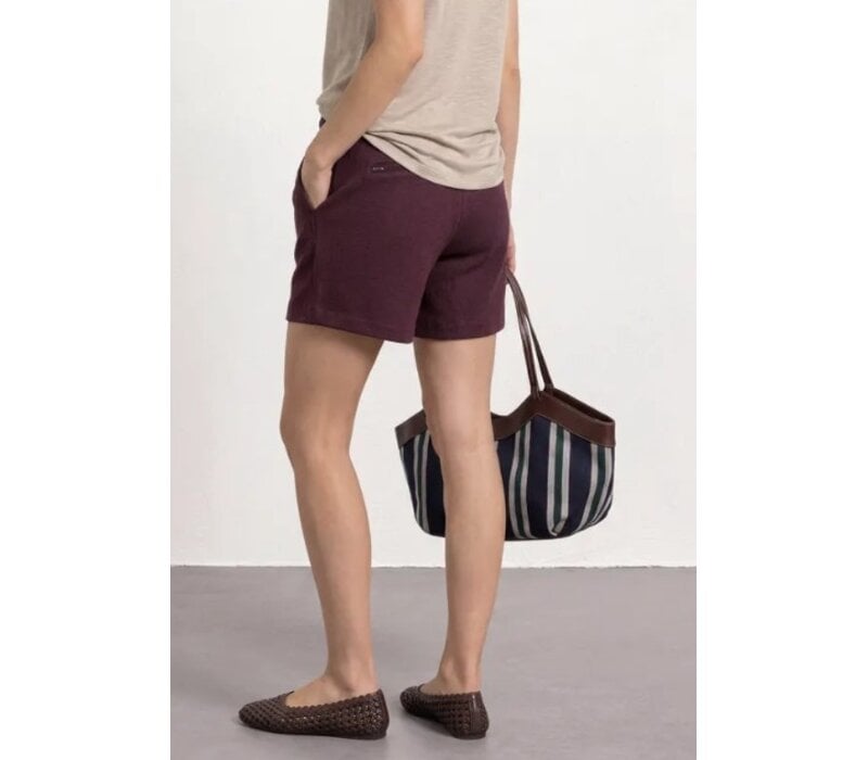 Street One Shorts Crinkle Crash Mid Waist Rustic Rouge