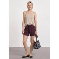 Street One Shorts Crinkle Crash Mid Waist Rustic Rouge