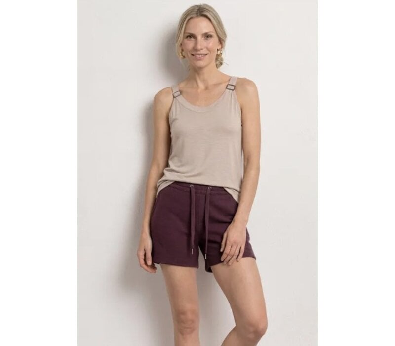 Street One Shorts Crinkle Crash Mid Waist Rustic Rouge