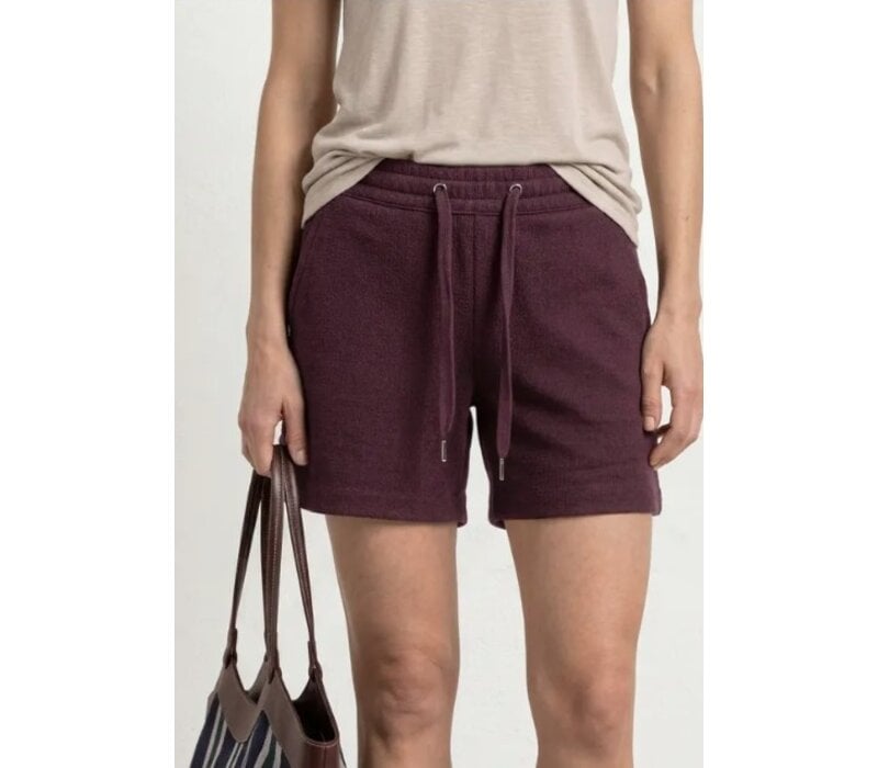 Street One Shorts Crinkle Crash Mid Waist Rustic Rouge