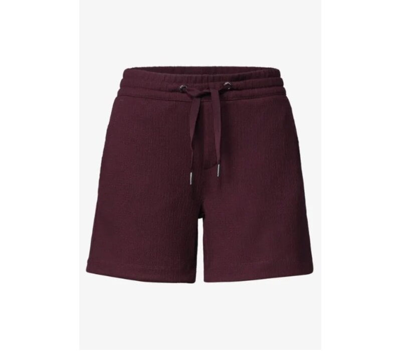 Street One Shorts Crinkle Crash Mid Waist Rustic Rouge