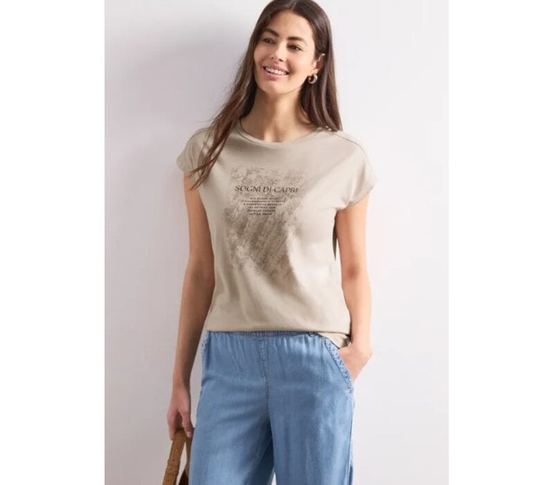 Street One Shirt with Pearl Artwork Clay Sand