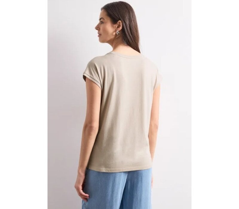 Street One Shirt with Pearl Artwork Clay Sand