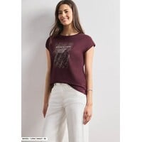 Street One Shirt with Pearl Artwork Rustic Rouge