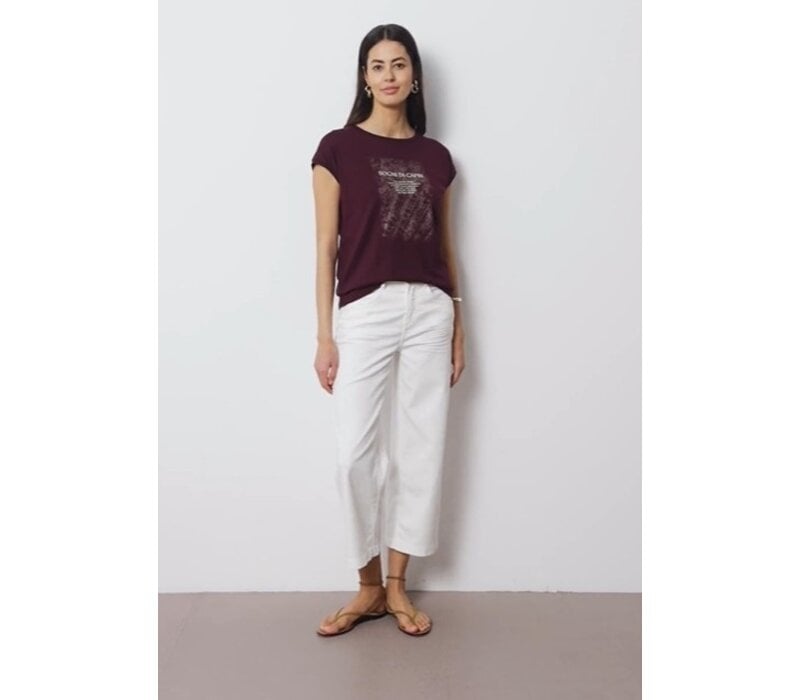 Street One Shirt with Pearl Artwork Rustic Rouge