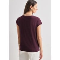 Street One Shirt with Pearl Artwork Rustic Rouge