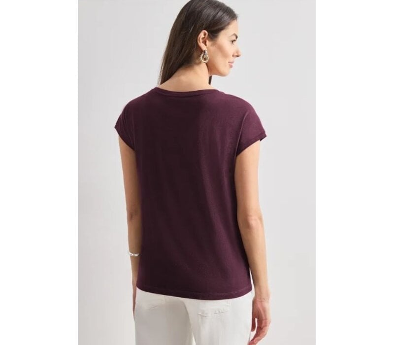 Street One Shirt with Pearl Artwork Rustic Rouge