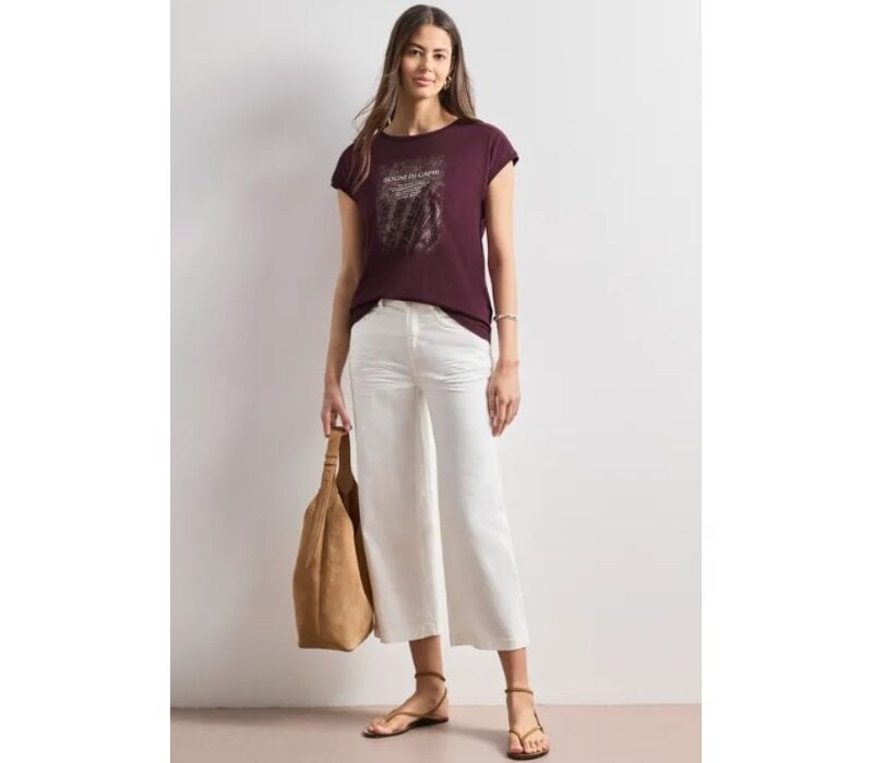 Street One Shirt with Pearl Artwork Rustic Rouge
