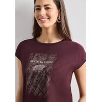 Street One Shirt with Pearl Artwork Rustic Rouge