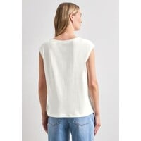 Street One Shirt with Deco Rib Off White