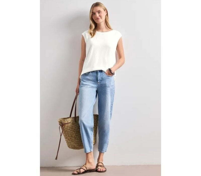 Street One Shirt with Deco Rib Off White