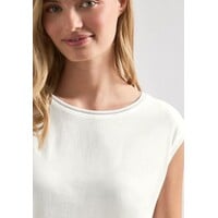 Street One Shirt with Deco Rib Off White