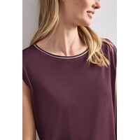 Street One Shirt with Deco Rib Rustic Rouge