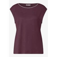 Street One Shirt with Deco Rib Rustic Rouge