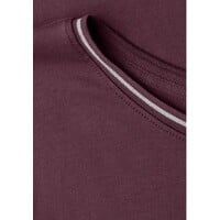 Street One Shirt with Deco Rib Rustic Rouge
