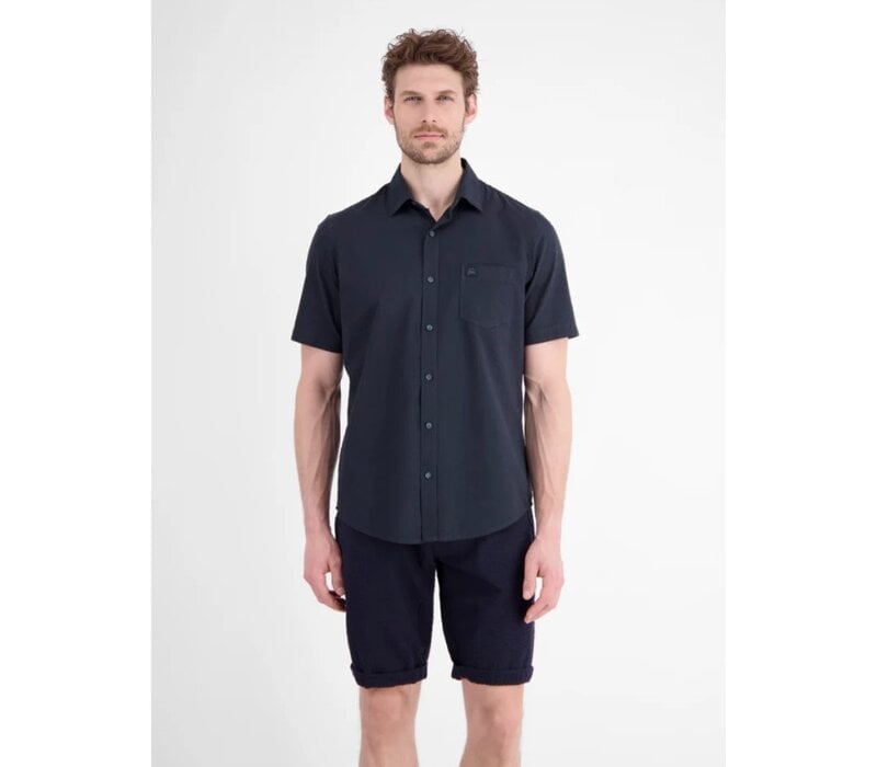 Lerros Overhemd Korte Mouw Navy