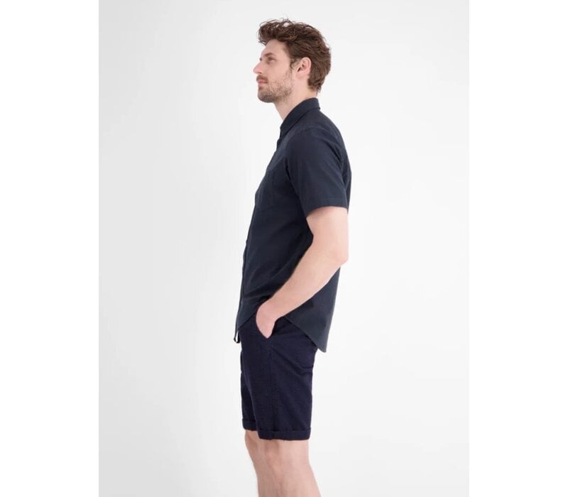 Lerros Overhemd Korte Mouw Navy