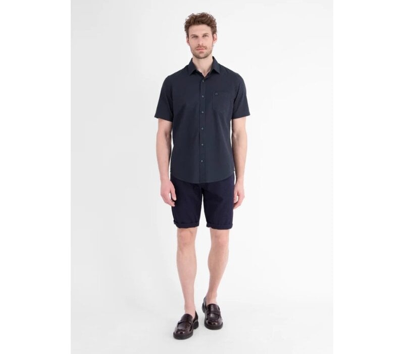 Lerros Overhemd Korte Mouw Navy