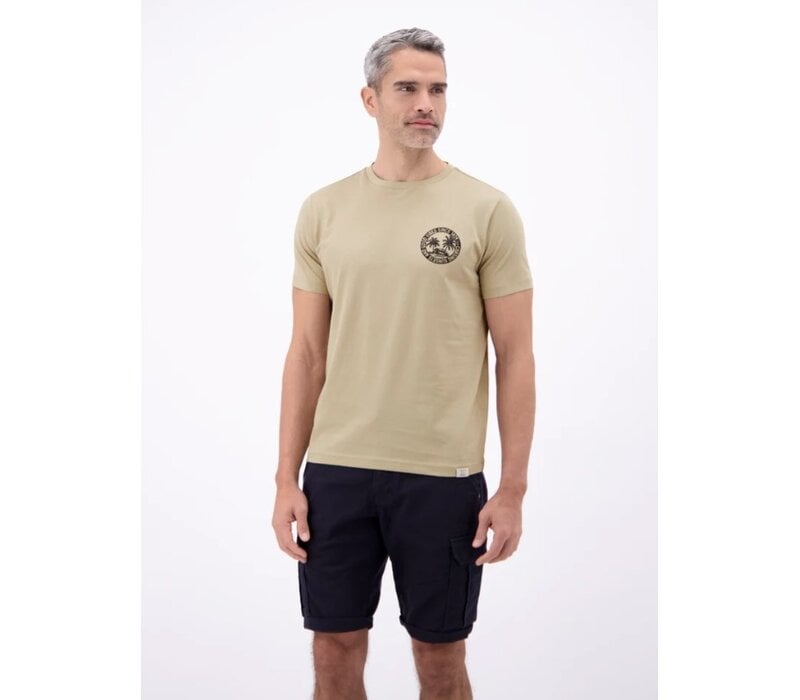 Lerros T-Shirt Chest Print Gravel Beige