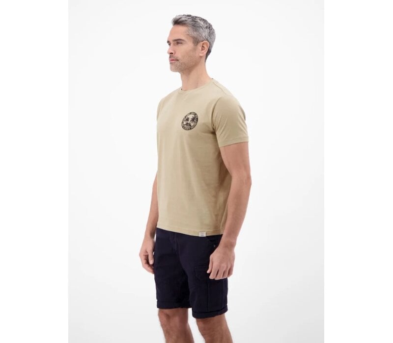 Lerros T-Shirt Chest Print Gravel Beige