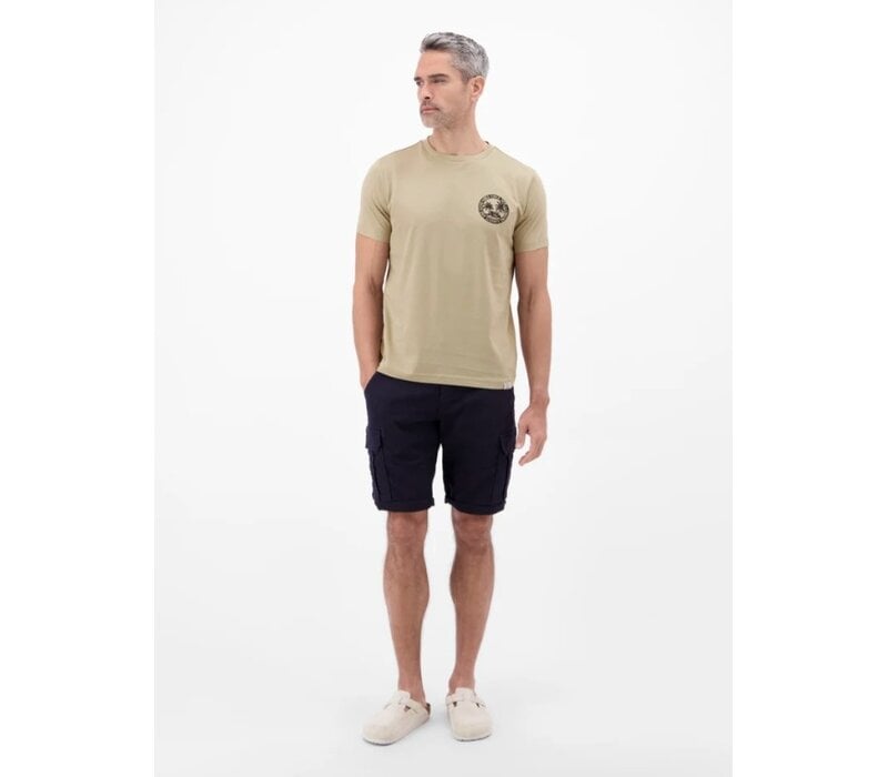 Lerros T-Shirt Chest Print Gravel Beige