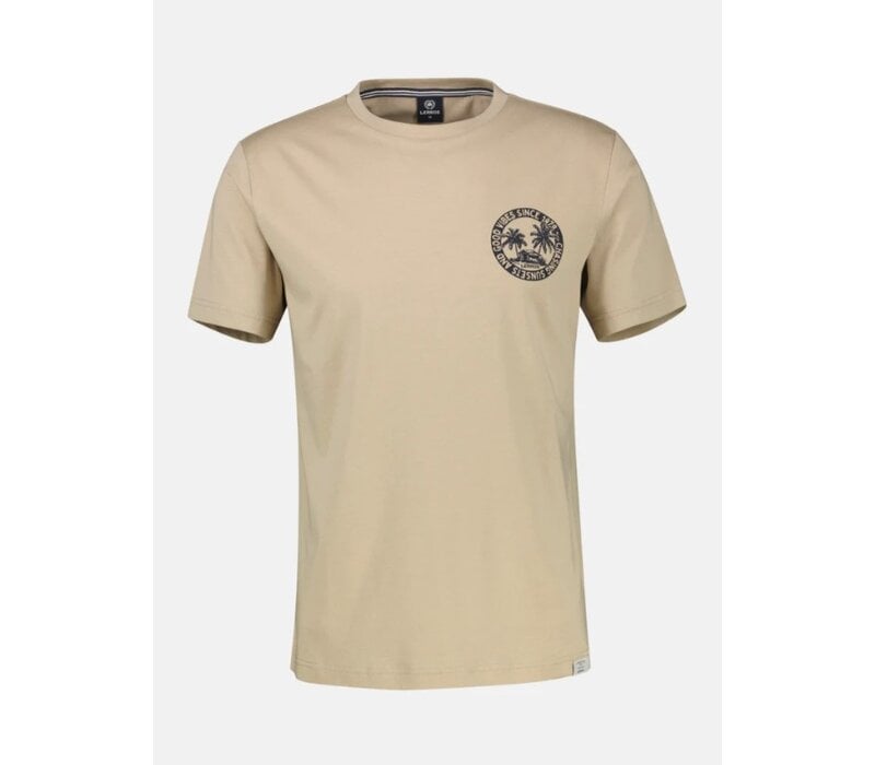 Lerros T-Shirt Chest Print Gravel Beige