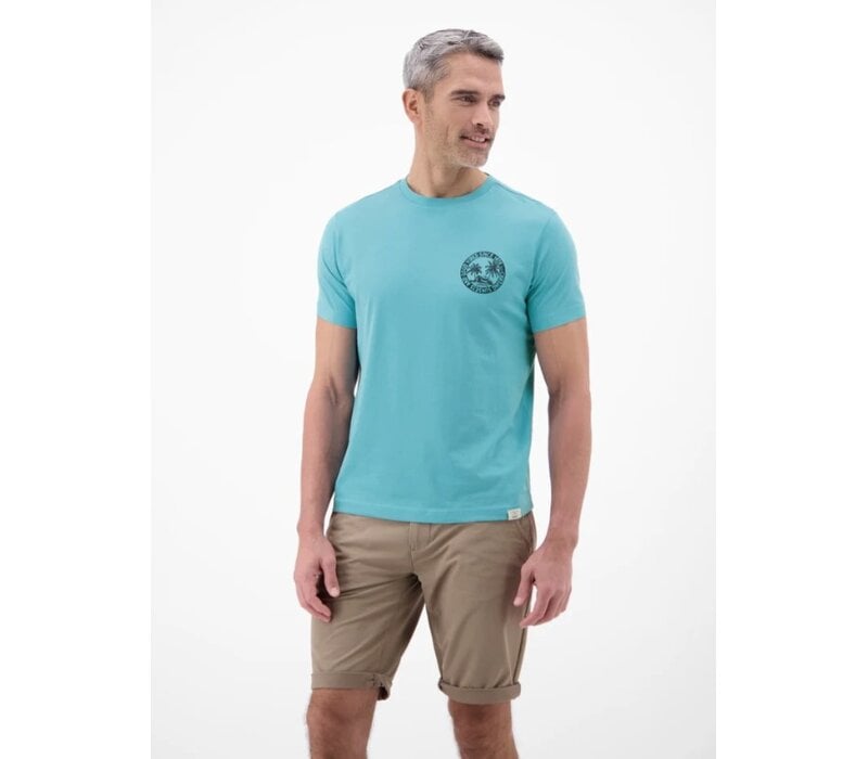 Lerros T-Shirt Chest Print Reef Blue